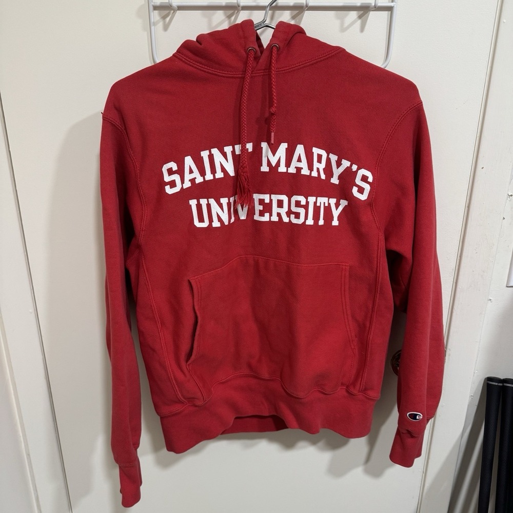 VTG. Saint Mary's University Gaels Red Hoodie Men Small Champion Reverse Weave